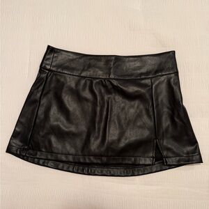 Garage Black Faux Leather Mini Skirt